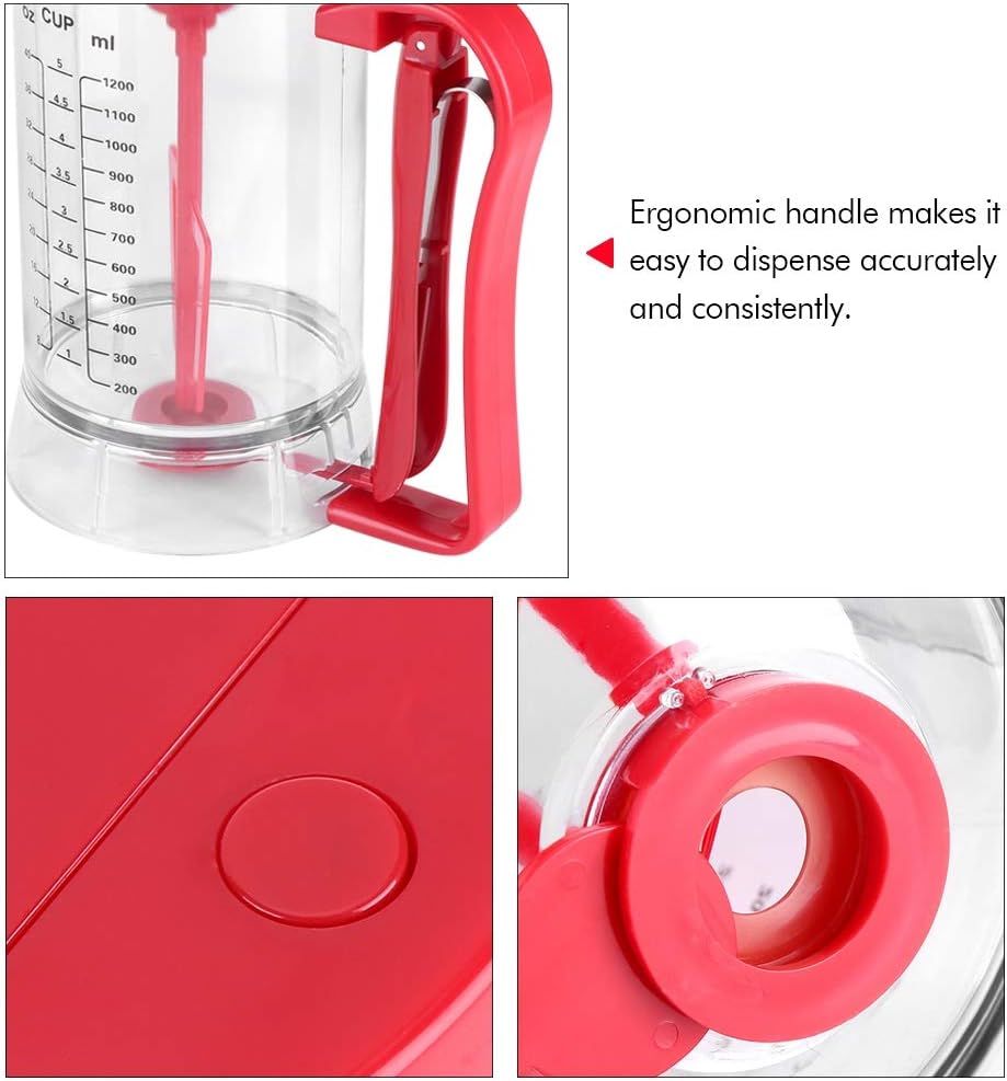 40 Oz Pancake Batter Dispenser, Electric Squeeze Bottles for Pancake Batter with Measuring Label, Cake Batter Separator with Batter Mixer for Cupcakes Waffles