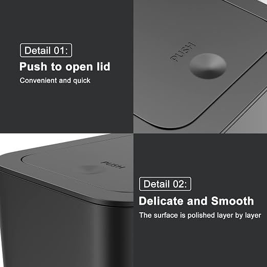N. NETDOT 3 Pack 10 Liter Small Trash Can - Image 6