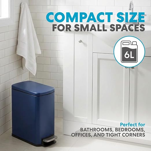 SIMPLI-Magic 6L/1.6G Stainless Steel Bathroom Trash Can - Image 2