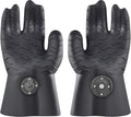 Magnetic BBQ Grill Gloves – Heat Resistant, Patented Magnetic Safety Clip Easy On & Off, Firefighter-Designed, Dishwasher-Safe, Waterproof, Perfect for Grilling, Smoking, Frying, Baking