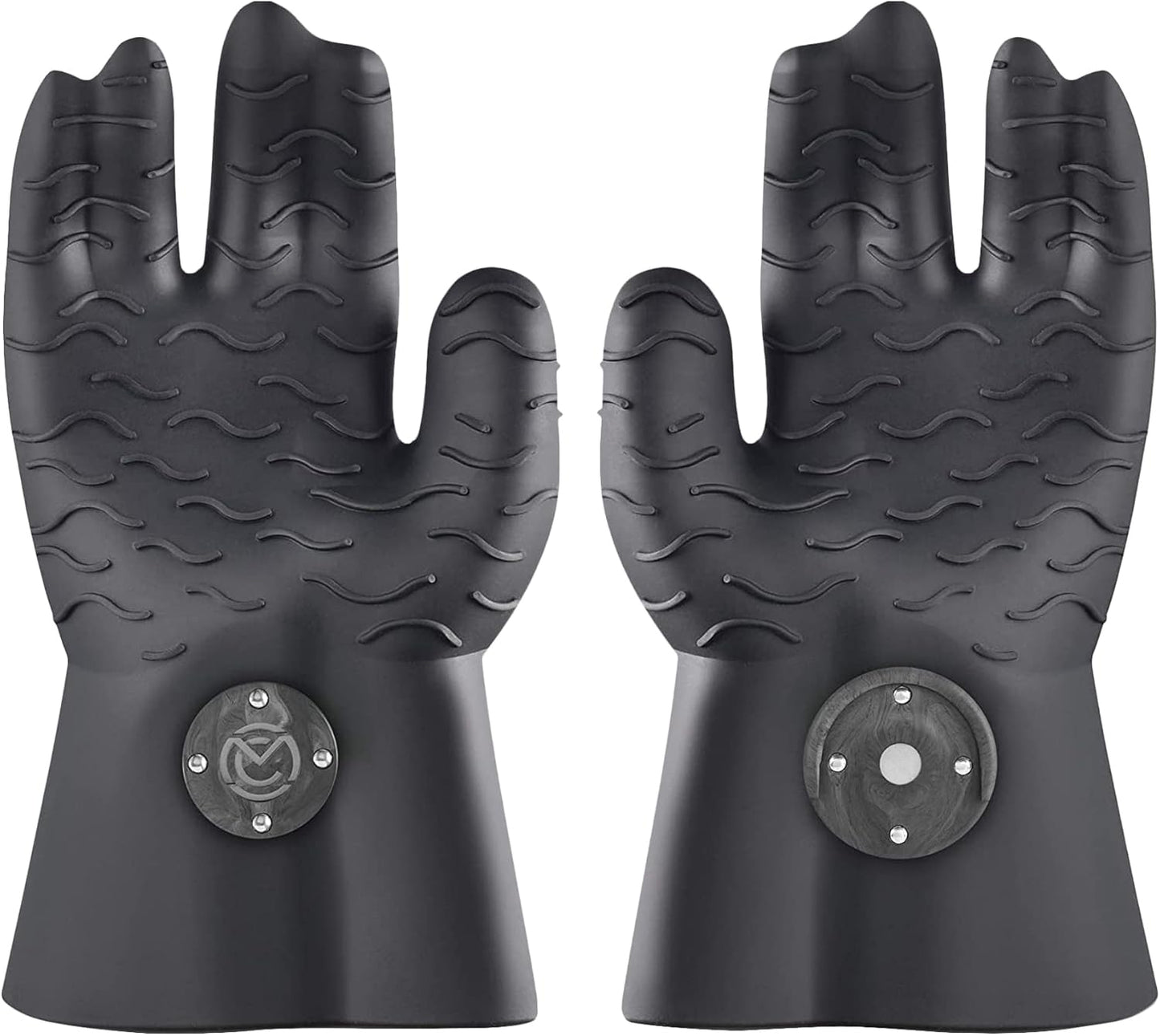 Magnetic BBQ Grill Gloves – Heat Resistant, Patented Magnetic Safety Clip Easy On & Off, Firefighter-Designed, Dishwasher-Safe, Waterproof, Perfect for Grilling, Smoking, Frying, Baking