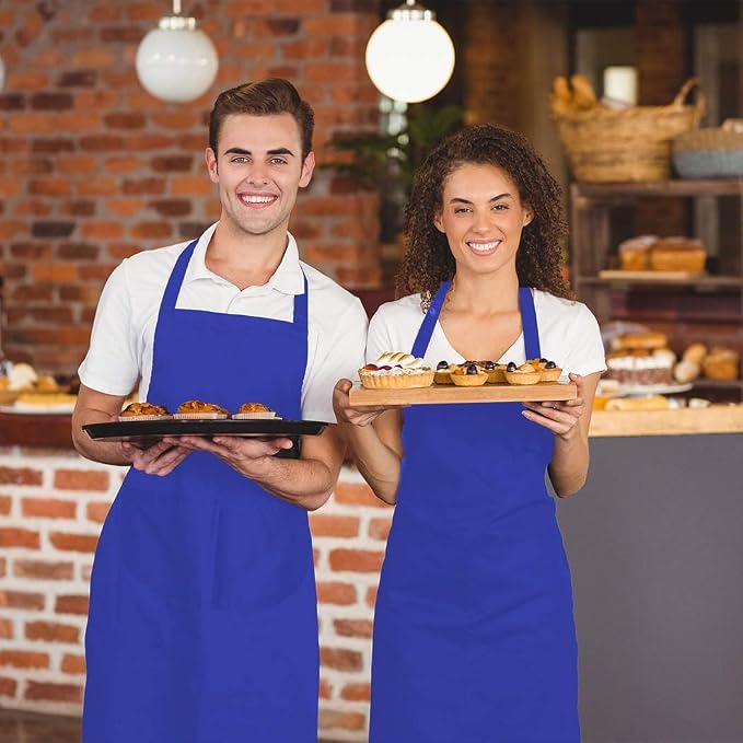 12 Pcs Bib Blue Aprons for Women Men Unisex Adult - Image 6