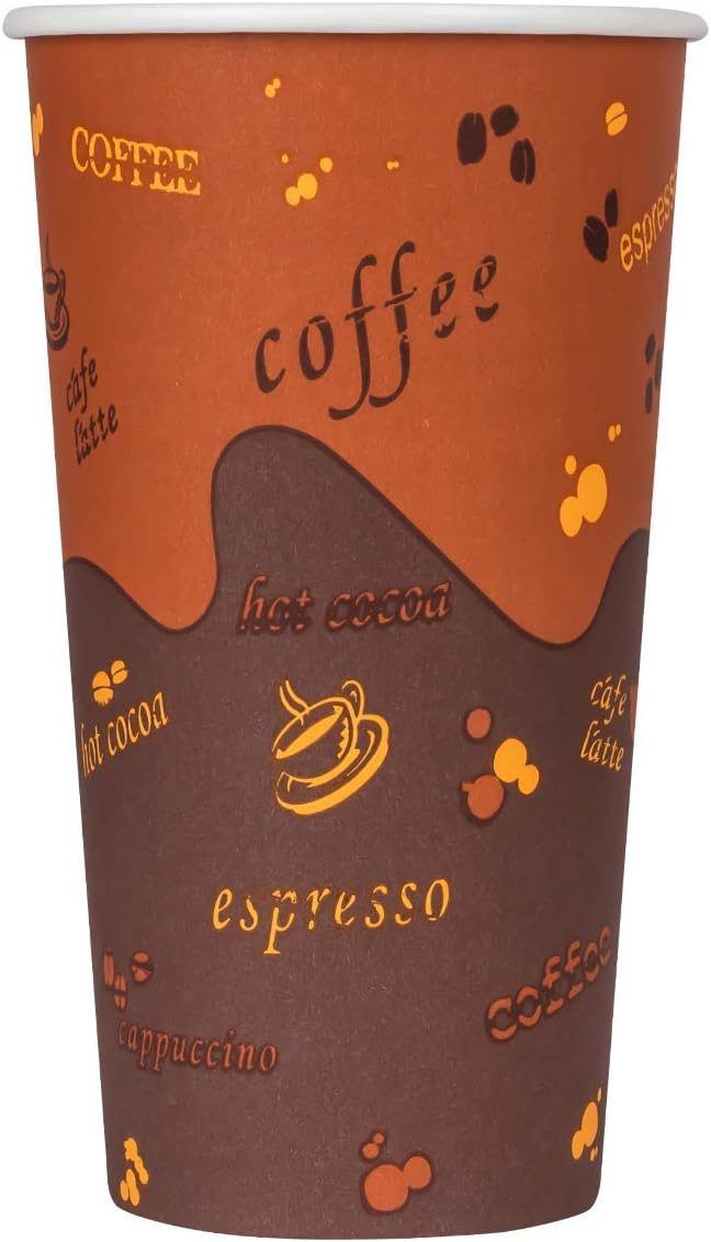 Karat 20 oz Paper Hot Coffee Cups [600 ct] Disposable, Leak-Resistant Double Poly-Lined Cups for Hot Beverages, 90mm (C-K520)