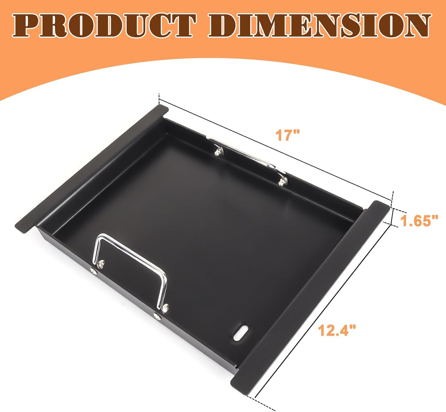 XSKHLFGRIDLE Half Griddle Replacement Parts for Ninja FlexFlame PG300 Series, Carbon Steel Griddle Insert with Grease Drain and handle for Ninja FlexFlame Grills Accessories, 17" L x 12.4" W