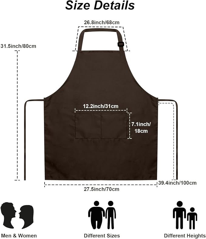 15 Pcs Adult Aprons Bulk with Pockets Adjustable Bib Chef Apron - Image 5