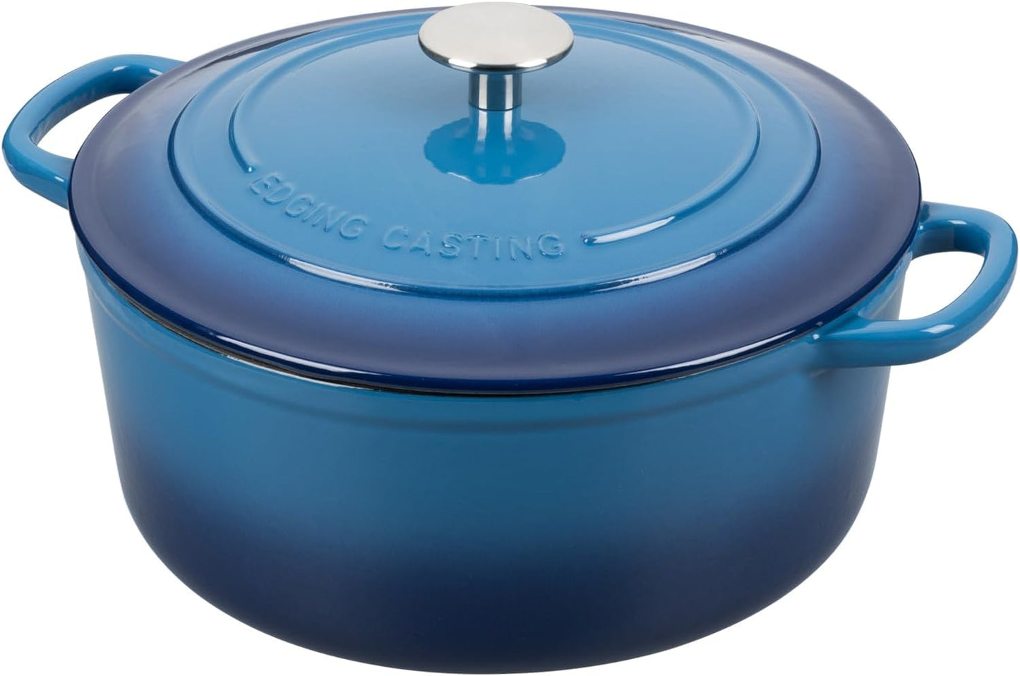 Enameled Cast Iron Dutch Oven Pot With Lid for Cooking, Bread Baking, Bread Oven, 5.5 Quart, Lake Blue