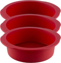 Nalchios 8 inch Silicone Round Cake Pans Set of 3, Non-stick Easy Releasing Mini Pans, Flexible BPA Free Silicone Baking Mold Pans for Layer, Mini, Pizza, Cheese, Chocolate Cake