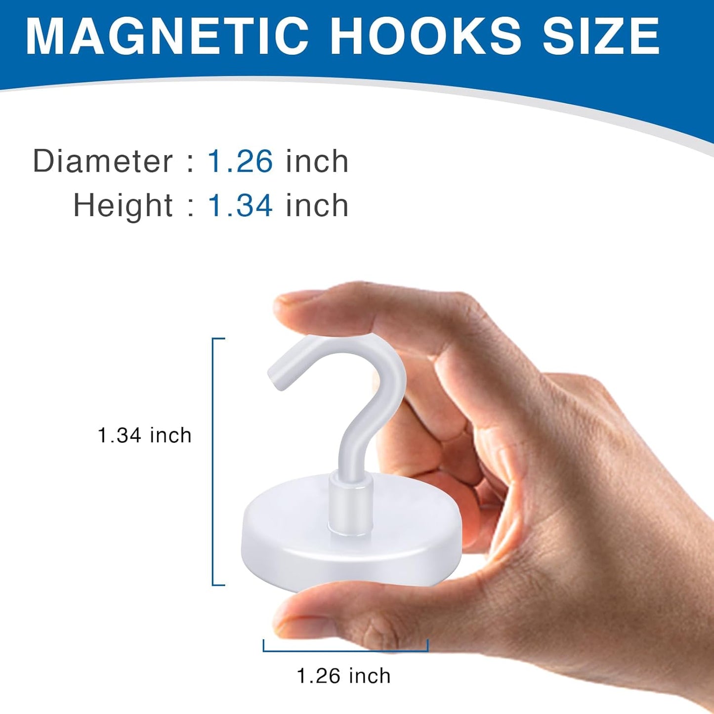 LOVIMAG Cruise Ship Essentials, 110Lbs Cruise Door Magnets, White Cruise Magnetic Hooks, Magnetic Hooks Heavy Duty for Hanging Celling, Grill, Refrigerator Kitchen-6 Pack