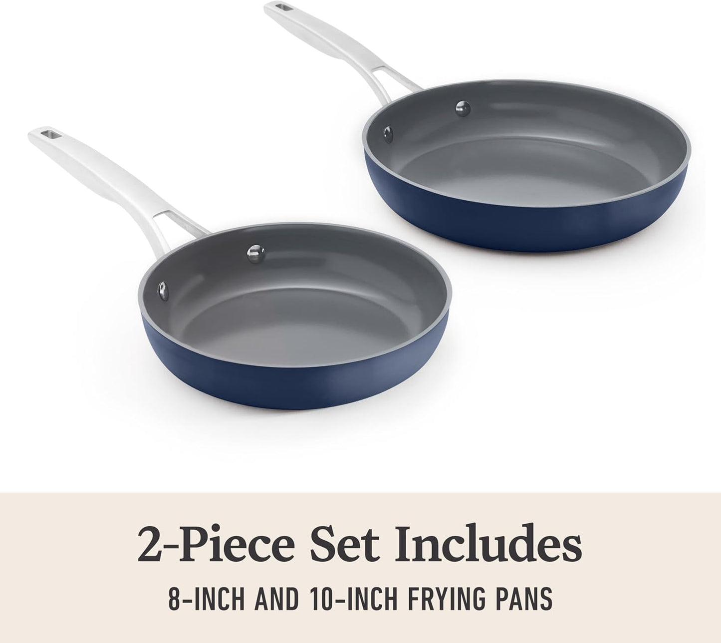 Calphalon® Premier Ceramic Nonstick 8" and 10" Frying Pan Set, Midnight Blue
