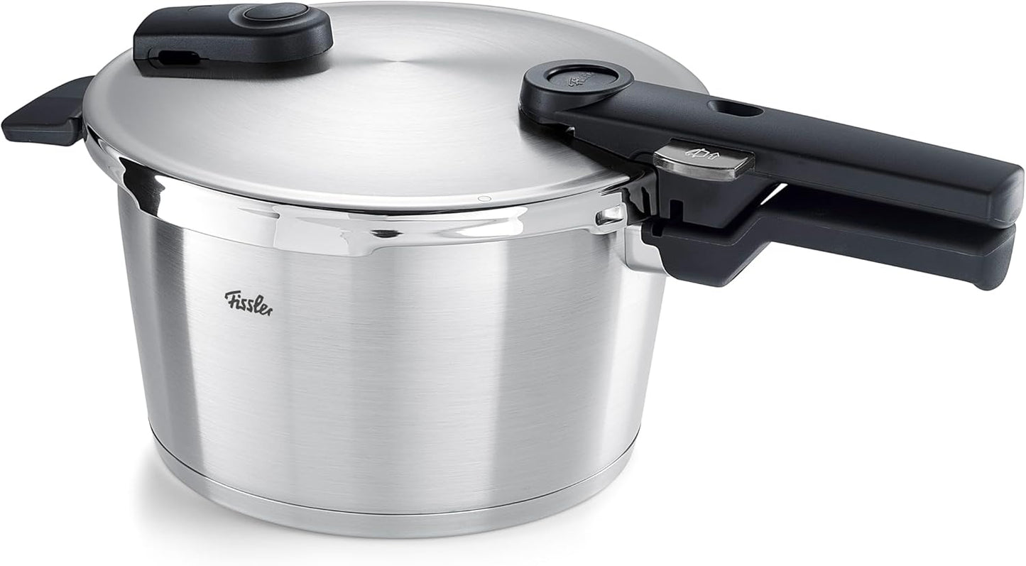 Fissler Vitaquick Premium/Pressure Cooker (6 L, Diameter 22 cm) Stainless Steel Pressure Cooker, 2 Cooking Levels, Made in Germany, Induction