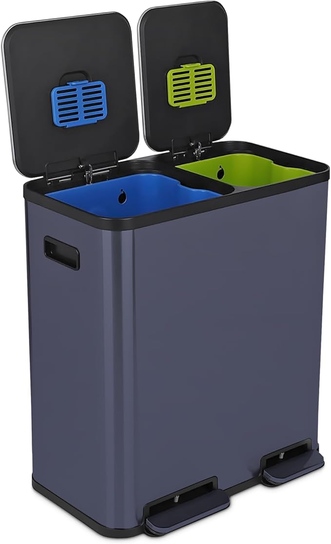 Simpli-Magic 70 Liter / 18.5 Gallon Rectangular Hands-Free Dual Compartment by Simpli-Magic