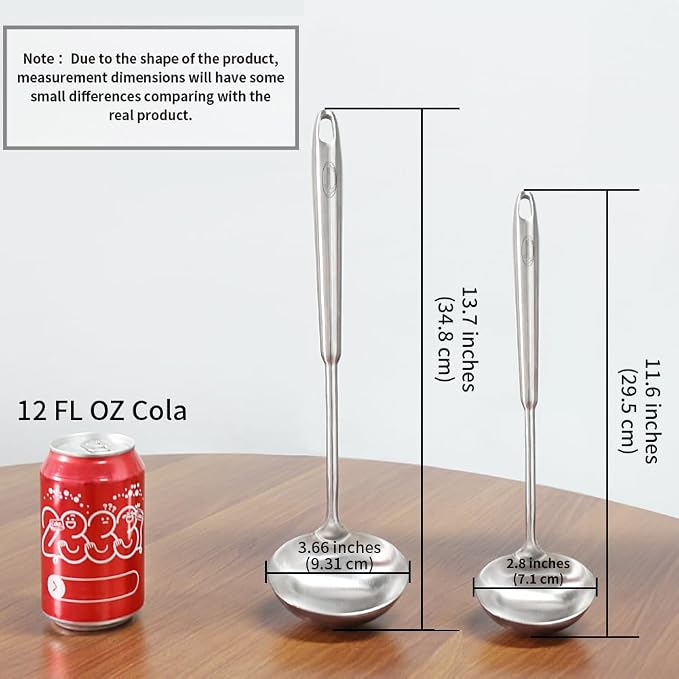 Newness 2 Pack Soup Ladle, Resilient 304 Stainless Steel Soup Spoon - Image 5