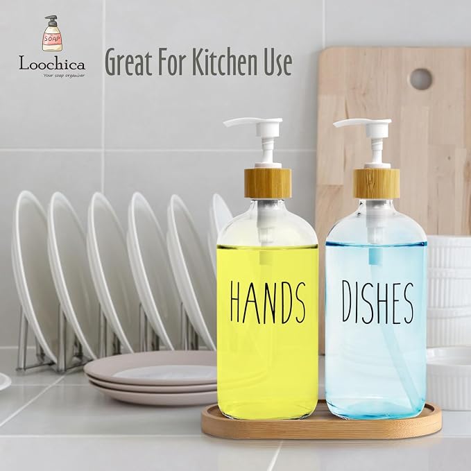 LOOCHICA Clear Glass Soap Dispenser Set - Image 3