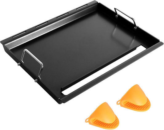 Full-Size Griddle Inserts for Weber Spirit 200 Series Gas Grills, Flat Top Griddle Replacement for Weber Spirit I & II E-210 S-210 E-220 S-220 Series, Carbon steel