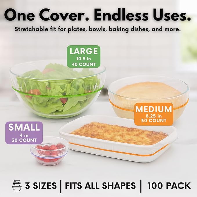 Plastic Bowl Covers, Elastic Reusable Food Covers - Image 2