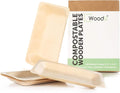Eco-Friendly Compostable Party Plates - Set of 50 Disposable Wooden Dessert Plates (7.5" x 5.5") for Events and Gatherings