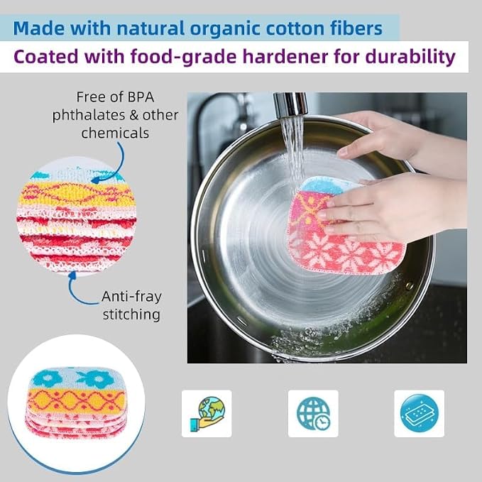 Amarelle GEN II Dish Washing Scrubbers, Made in Green Kitchen Scrubbers - Image 5