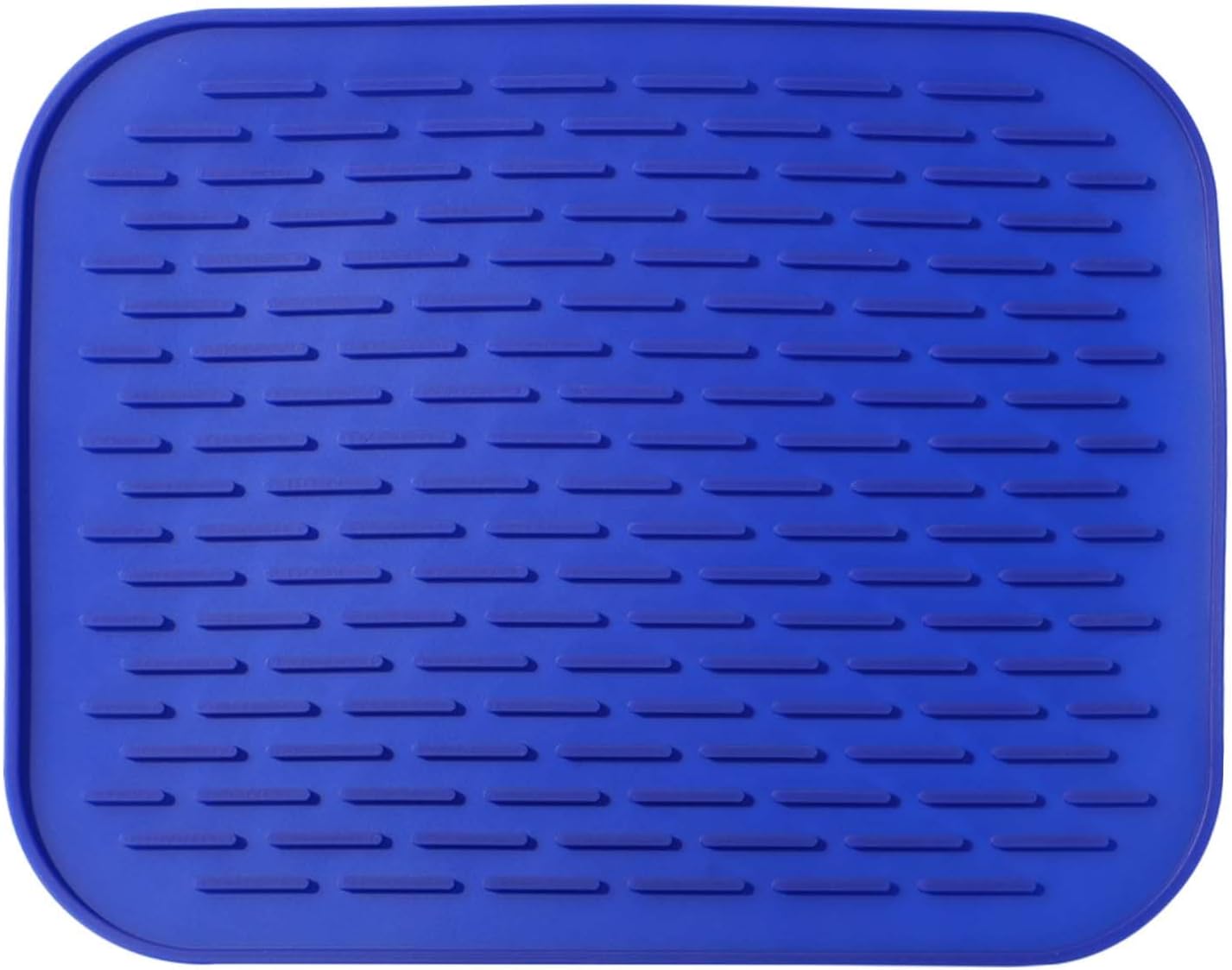 Dish Mat Silicone Dish Drying Mats Works For Drying Stemware Cocktail Glasses Silverware Pots Pans Knives and Dish Rack for Kitchen Counter Sink Bar Pads Easy to Clean (11.5" x 9.1") Blue