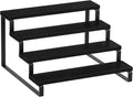 Giikin 4 Tier Spice Rack, Cabinet Organizer Shelf, Wooden Spice Rack for Countertop, Kitchen Counter Storage Shelves Cupcake Stand Holder Display Stand, Black
