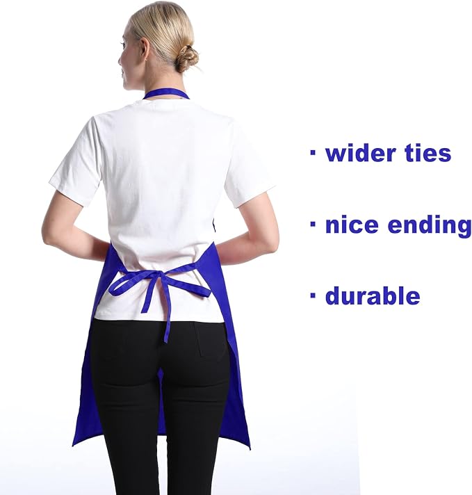 12 Pcs Bib Blue Aprons for Women Men Unisex Adult - Image 3