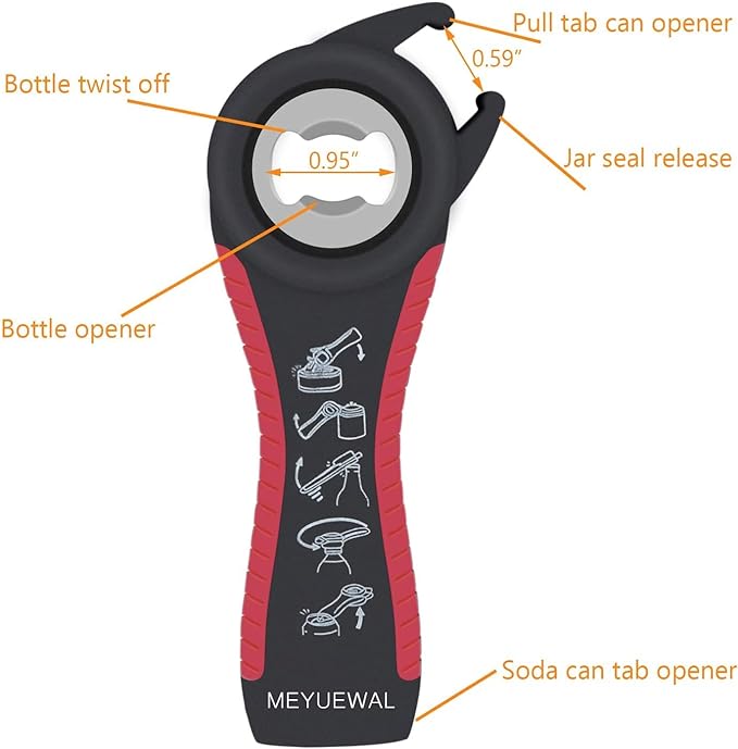 Jar Opener, 5 in 1 Multi Function Can Opener Bottle Opener Kit - Image 5