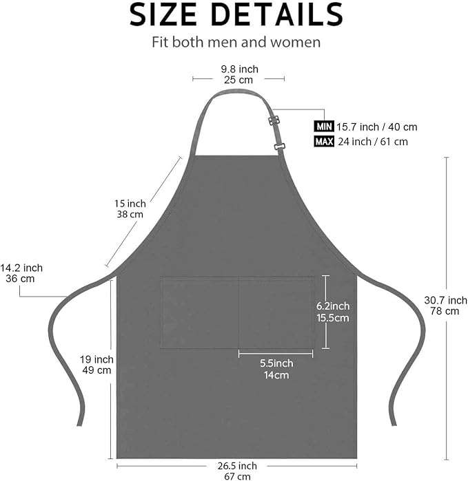 4 Packs Chef Apron, Waterproof Apron, Adjustable Aprons - Image 4