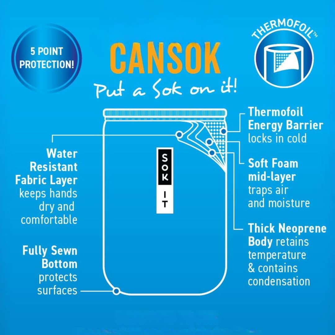 Sok It CanSok Sleeve for Beer & Soda Insulated Neoprene Cover (Poolside Perfection, 12oz Can Sleeve)