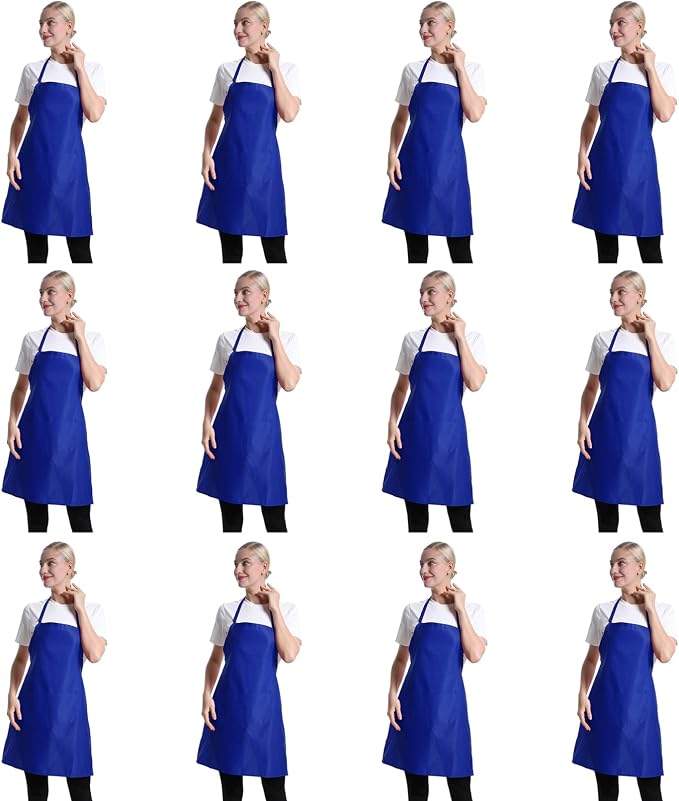 12 Pcs Bib Blue Aprons for Women Men Unisex Adult by TSDSTORY