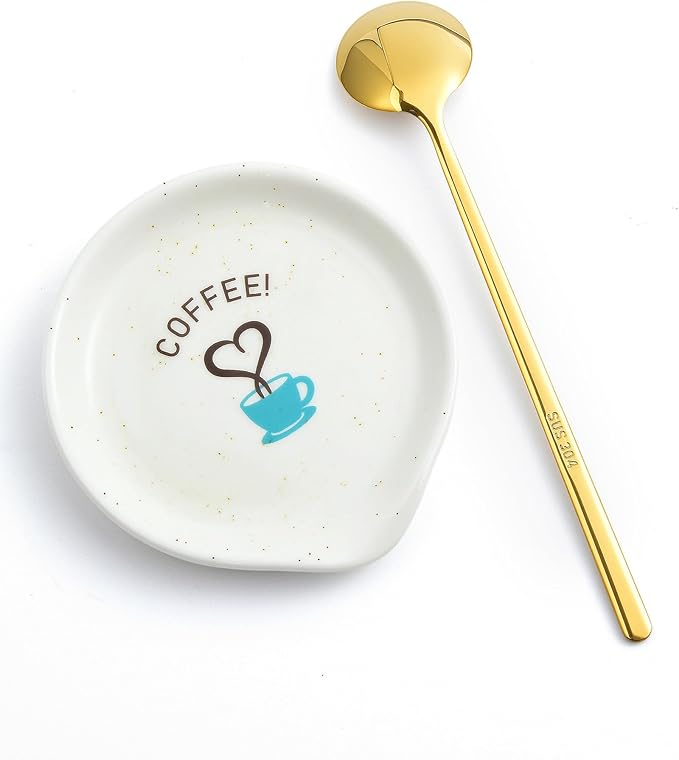 FANGSUN Coffee Spoon and Rest Set, Mini Spoon Holder by FANGSUN