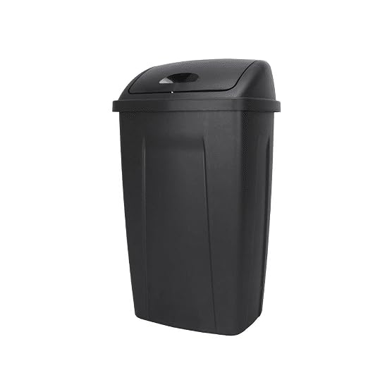 13-Gallon Black Plastic Kitchen Trash Can by Unknown