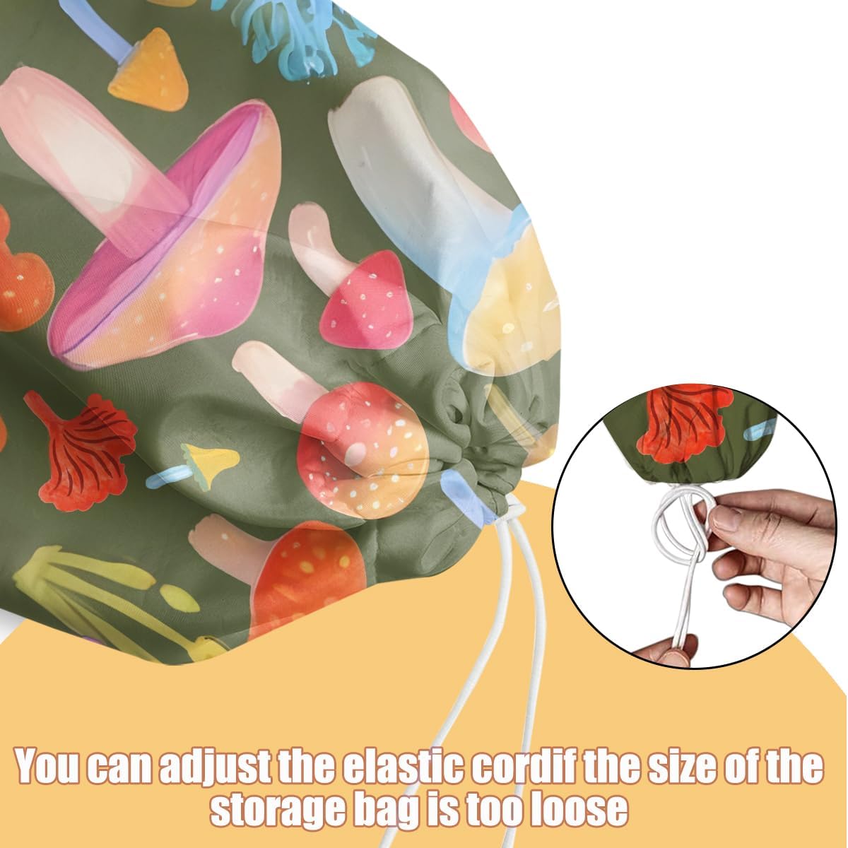 2 Pcs Mushroom Plastic Bag Holder, Wall Mount Grocery Bag Holder for Plastic Storage bag, Large Reusable Grocery Bags Storage Dispenser for Home Kitchen, Cute Mushroom Gifts for Women Wife Grandma