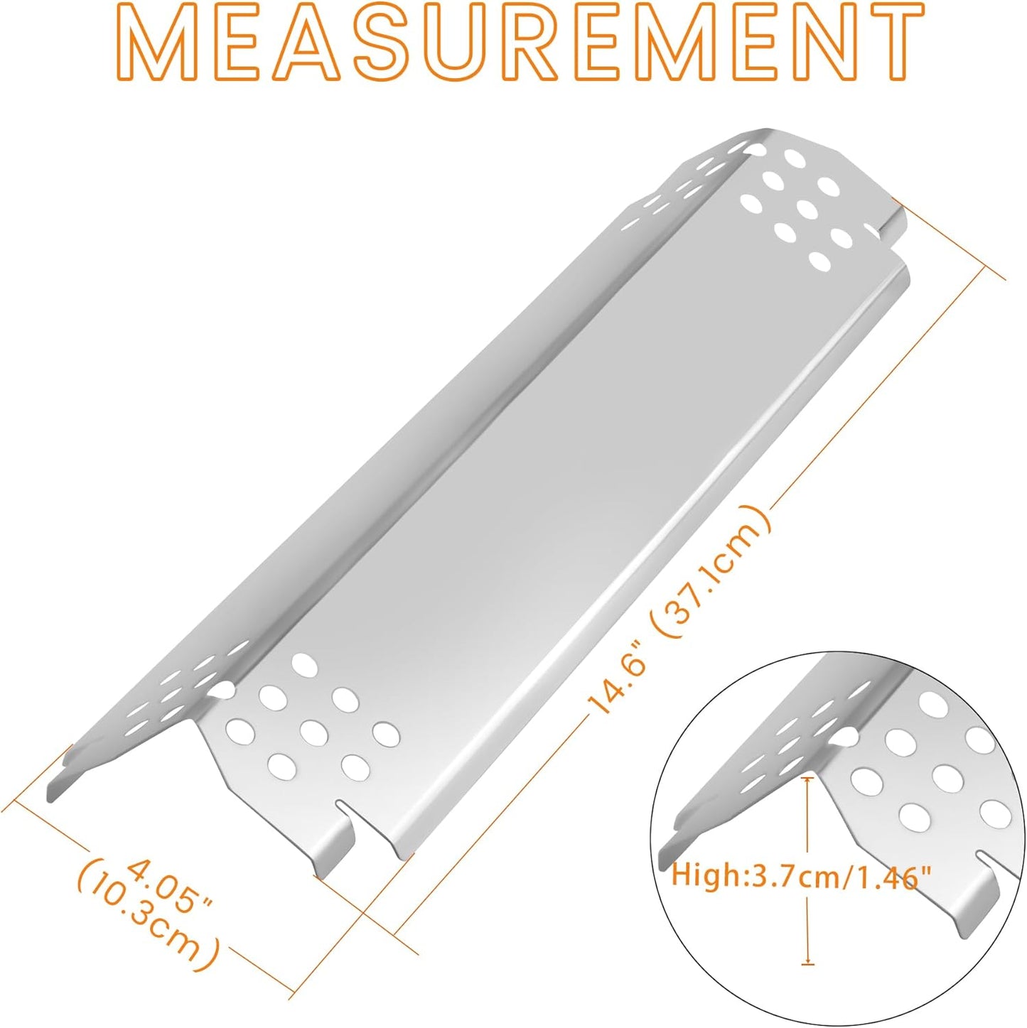 CANDANA Replacement Parts for Nexgrill 4 Burner Heat Tents Home Depot 720-0830H Gas Grill Flame Guards Shield Plates Burner Covers Stainless Steel 14.6"
