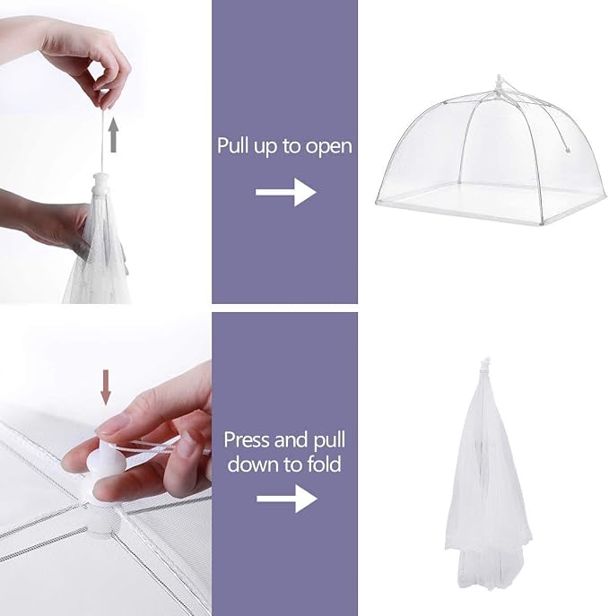 Pop-up Picnic Food Tent Covers, 17x17Inch Foldable Mesh Screen Food Covers - Image 3