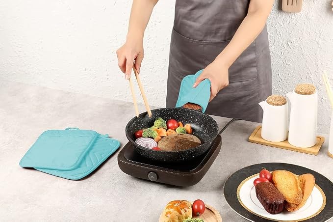 Oven Pot Holder with Pocket Cotton Heat Resistant Coaster Potholder Kitchen Hot - Image 4