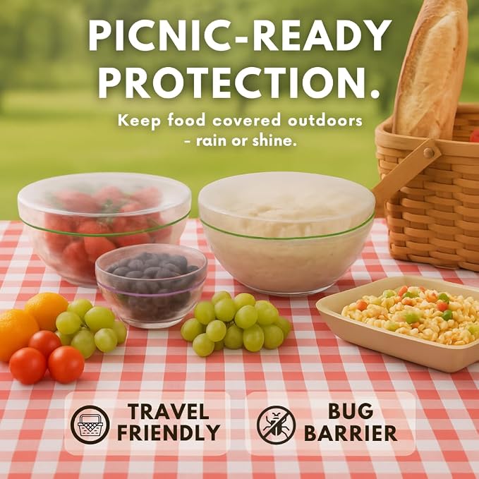 Plastic Bowl Covers, Elastic Reusable Food Covers - Image 6