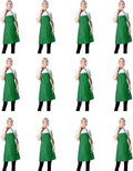 Total 12 PCS Plain Bib Blackish Green Bulk Aprons by TSDSTORY