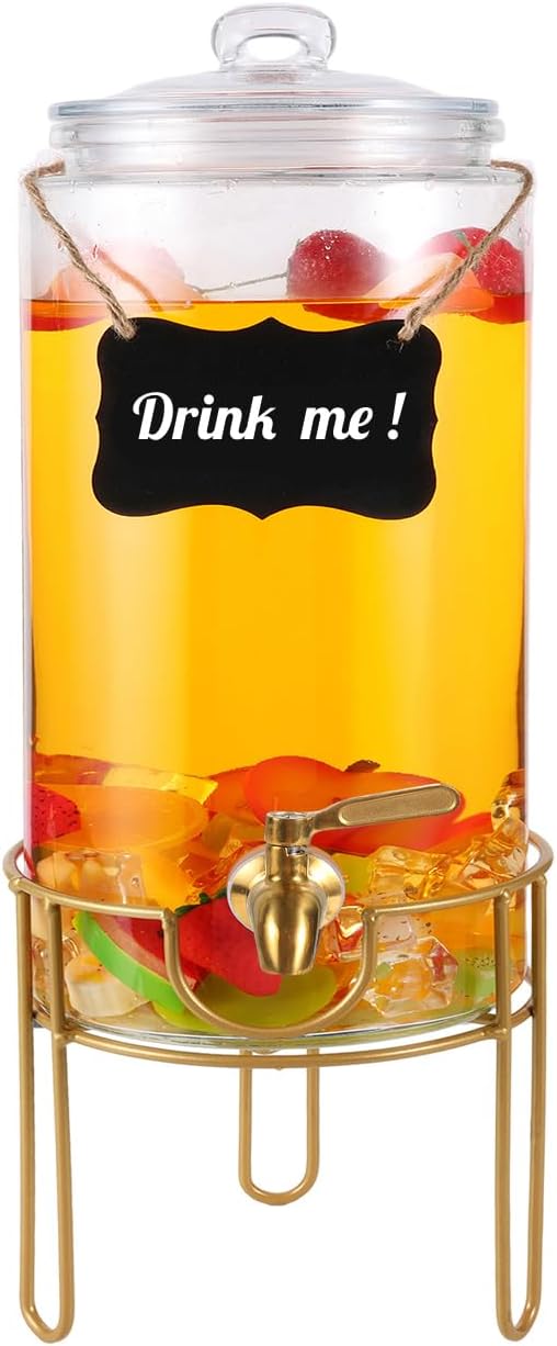 Drink Dispensers for Parties 1 Gallon, Bevarage Dispenser by FUREEY