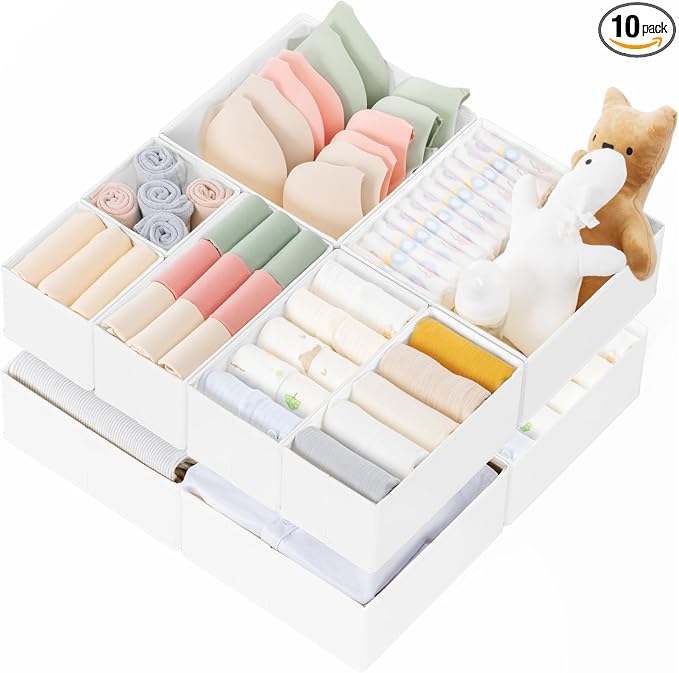 Criusia Drawer Organizer Clothes, 10 Pack Dresser Organizer by Criusia