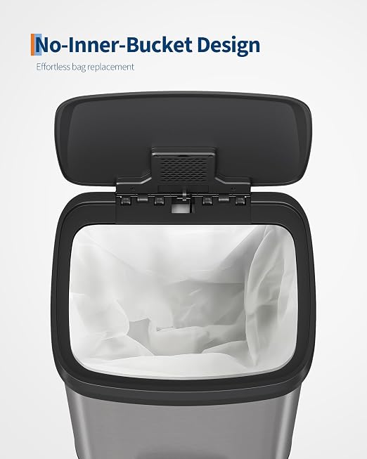 Garvee 13 gal / 50 L Stainless Steel Trash Can - Image 4