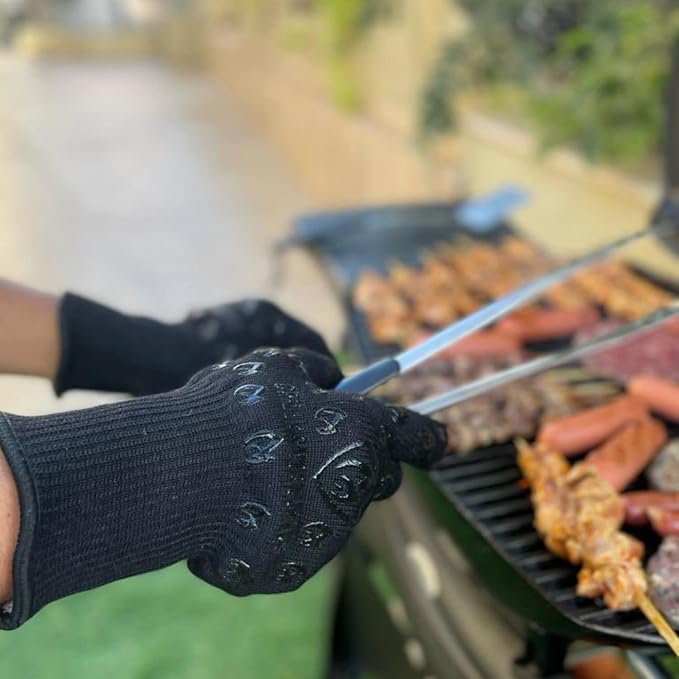 Grill Armor Oven Gloves with Fingers – Extra Long Cuff, 932°F Heat, Fire & Cut - Image 4