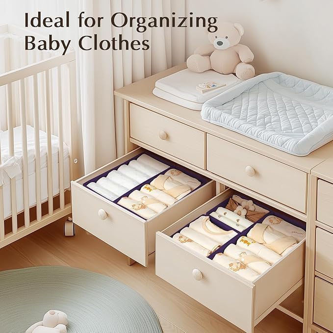 DIMJ Drawer Organizers Clothes, Fabric Closet Organizers and Storage, Shallow - Image 4