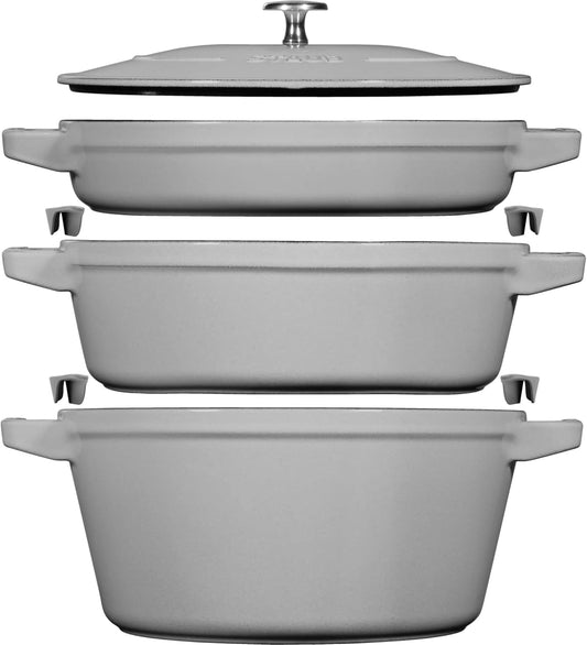 Staub Cast Iron 4-pc Stackable Set - Graphite