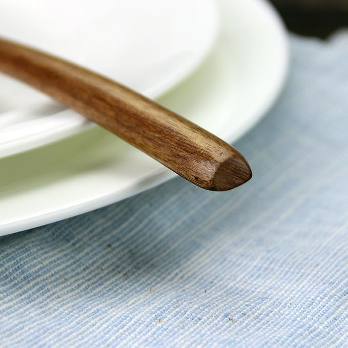 AOOSY Spoons, Wooden Spoons for Eating, 6 Pieces Japanese Natural Soup Spoons - Image 5