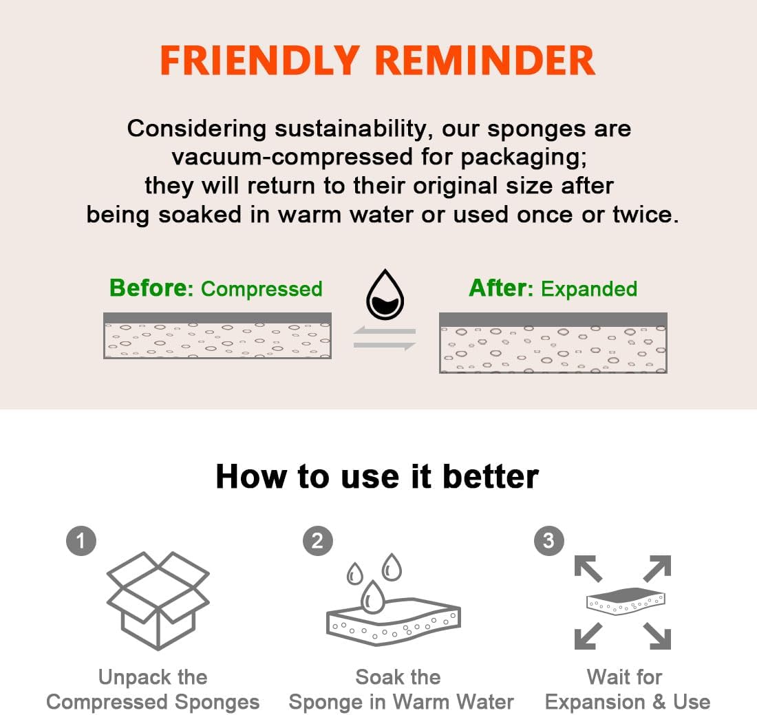 AIDEA Sponges Kitchen, Heavy Duty Scrub Sponge, 6Count, Sponges for Dishes, Cellulose Kitchen Sponge, Scrubbing Power for Tough Messes, Cleaning Power for Non Coated Cookware, Dishes, Pots, Pans