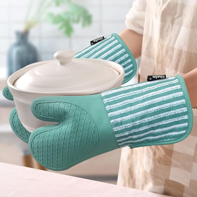 Alselo Silicone Oven Mitts Heat Resistant 932℉ - Image 4