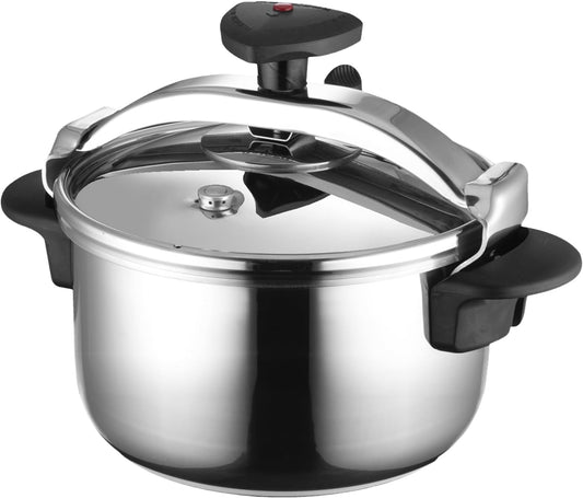 MAGEFESA Star Pressure Cooker, 4.2-Quart, 18/10 Stainless Steel, Works on All Stovetops (Induction Compatible), Safety Lock & 8 PSI Cooking