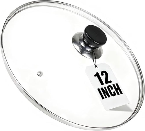 12 Inch Pan Lid, Tempered Glass Cast Iron Lids by Eptcp