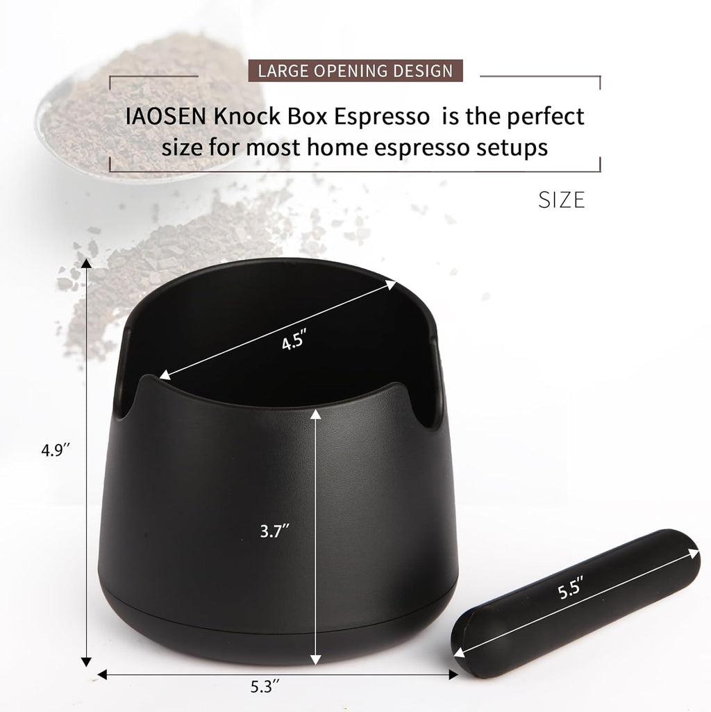 Knock Box Large Capacity Design Espresso Knock Box Shock-absorbent Knock Box Espresso with Removable Knock Bar and Non-Slip Base Espresso Accessories for Home/Office