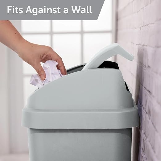 Kitchen Trash Can, 13 Gallon Plastic Garbage Bin - Image 2