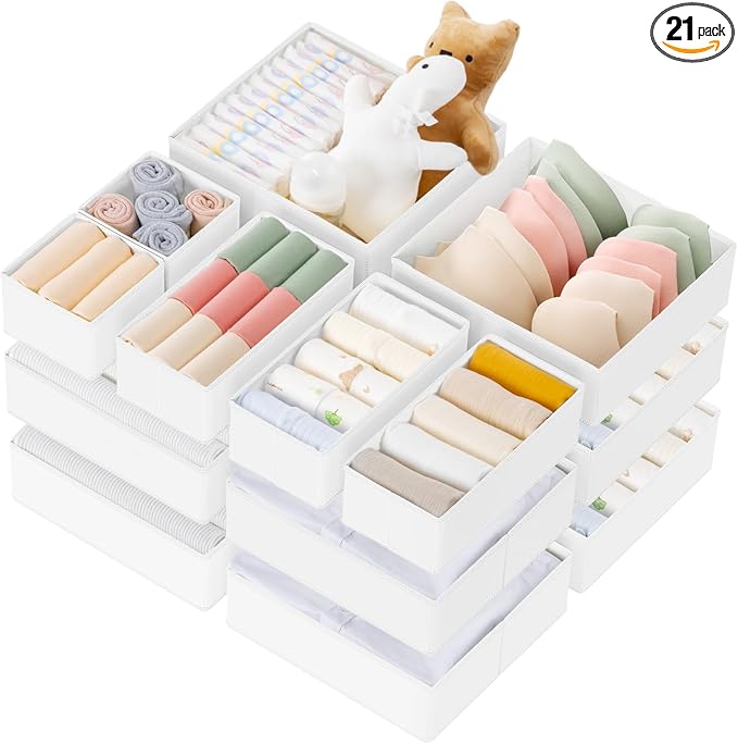 Criusia Drawer Organizer Clothes, 21 Pack Dresser Organizer by Criusia